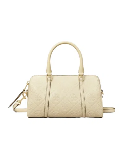 Tory Burch Mini T Monogram Tote Bag In Light Cream