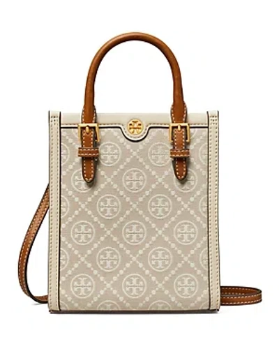 Tory Burch Women's Mini T Monogram Tote Bag In Ivory/gold