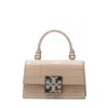 Tory Burch Mini Top-handle Dove Gray Patent Leather In Neutrals