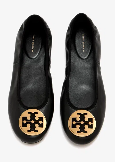 Tory Burch Mini Travel Ballet Flats In Perfect Black/gold