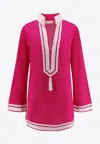 Tory Burch Cotton Short Dress With Contrasting Profiles