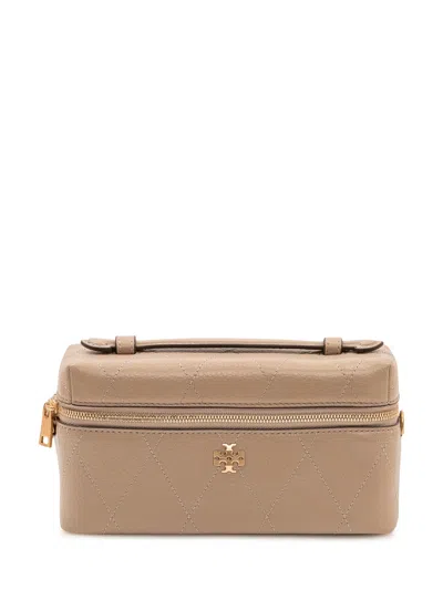 Tory Burch Mini Vanity Case In Soft Cement