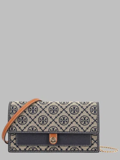 Tory Burch Mini Wallet With Leather Trim In Blue