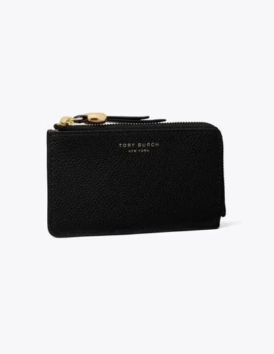 Tory Burch Mini Zip Card Case In Black