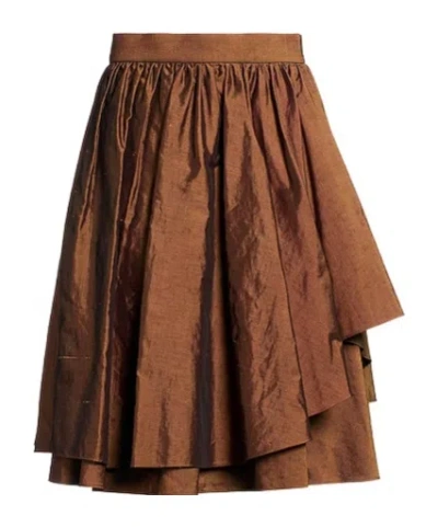 Tory Burch Minimalist Flare Skirt In Brown