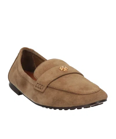 Tory Burch Minimalist Leather Loafers In White