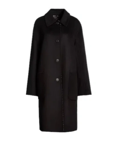 Tory Burch Minimalist Singlebreasted Wool Coat In Black