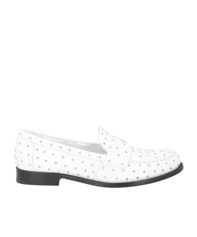 Tory Burch Minimalist Solid Color Loafers In White