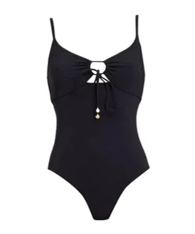 Tory Burch Minimalist Solid Color Swimsuit In Purple
