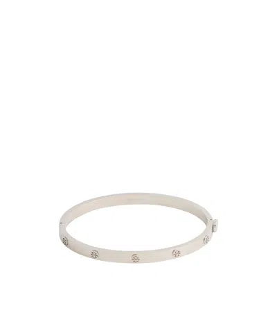 Tory Burch Minimalist Stylish Metal Bracelet In White