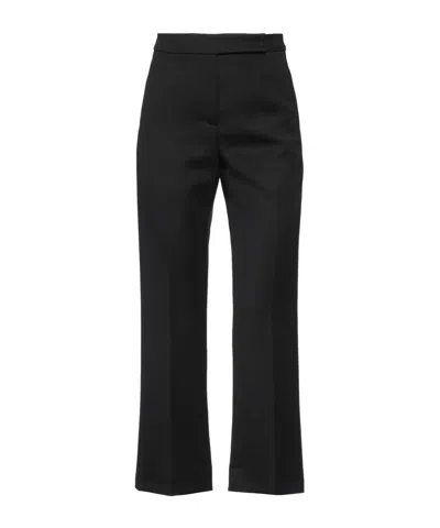 Tory Burch Minimalist Wool Wide-leg Pants In Black