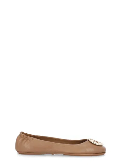 Tory Burch Minnie Ballerina Shoes In Brown