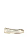 Tory Burch Georgia Metallic Medallion Ballerina Flats In Spark Gold