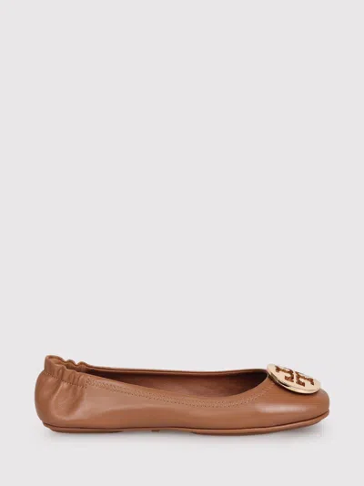 Tory Burch Minnie Ballerinas With Application In Brown
