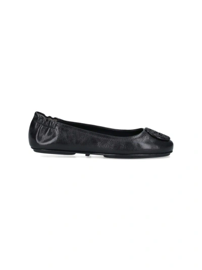 Tory Burch "minnie" Ballet Flats In Black  