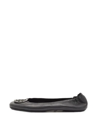 Pre-owned Tory Burch Minnie Ballet Flats In Blue