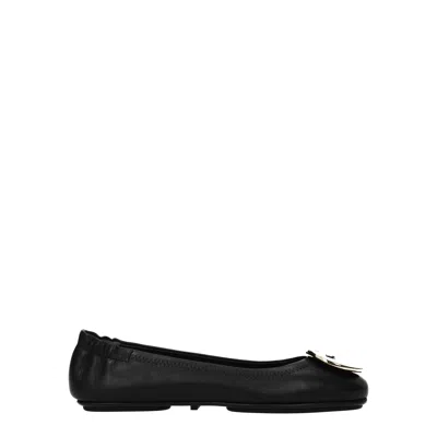 Tory Burch Minnie Ballet Flats Women's Black Leather