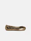Tory Burch 'minnie' Gold Leather Ballet Flats In Gold