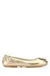 Tory Burch Georgia Metallic Medallion Ballerina Flats In Oro