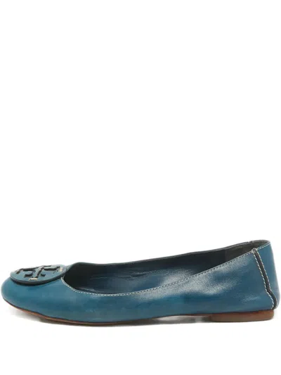Pre-owned Tory Burch Minnie Leather Ballet Flats