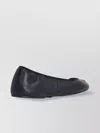 Tory Burch 'minnie' Leather Ballet Flats In Black