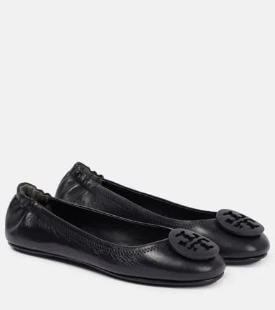 Tory Burch Ladies Perfect Black Pave Logo Minnie Travel Ballet Flats