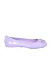 Tory Burch Minnie Travel Patent Leather Ballet Flats In Purple