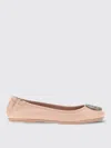 Tory Burch Minnie Nappa Leather Ballet Flats In Shell Pink