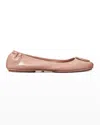 Tory Burch Minnie Patent-leather Travel Ballet Flats In Vintage Mauve