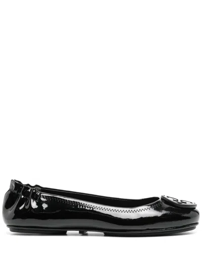 Tory Burch Minnie Travel Ballerina Shoes In Black
