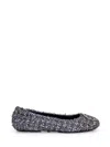 Tory Burch Minnie Travel Embellished Ballet Flats In Silver Confetti/gunmetal