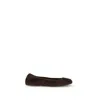 Tory Burch Suede Ballet Flats With Logo Embellishment In Brown