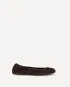 Tory Burch Reva Travel Suede Ballet Flats In Brown