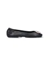Tory Burch Claire Leather Ballet Flats In Black