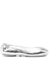 Tory Burch Mini Travel Metallic Leather Ballet Flats In Pink