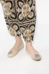 Tory Burch Minnie Pavé Leather Ballerina Shoes In Beige