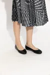 Tory Burch Logo-plaque Leather Ballerina Pumps In Black