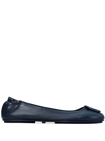 Tory Burch Minnie Travel Ballet Flats In New Navy