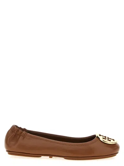 Tory Burch Minnie Travel Ballet Flats In Brown