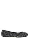Tory Burch Silver Silver Minnie Tweed Ballet Flats In Silver