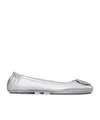 Tory Burch Minnie Travel Ballet Flats In White