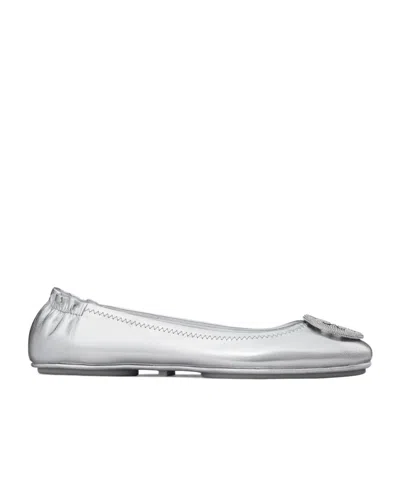 Tory Burch Minnie Travel Ballet Flats In White