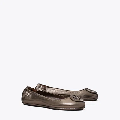 Tory Burch Minnie Travel Ballet In Spring Pewter