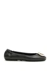 Tory Burch Minnie Travel Ballet With Metal Logo In Black