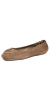 Tory Burch Claire Logo-plaque Ballerina Flats In River Rock