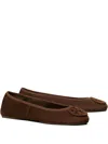 Tory Burch Reva Travel Ballet Flat In Brown