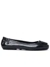 Tory Burch Logo-plaque Leather Ballerina Pumps In Black