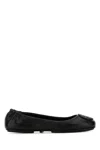 Tory Burch Suede Minnie Travel Ballet Flats In Black