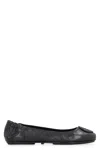 Tory Burch Logo-plaque Leather Ballerina Pumps
