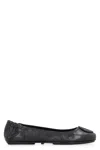 Tory Burch Logo-plaque Leather Ballerina Pumps